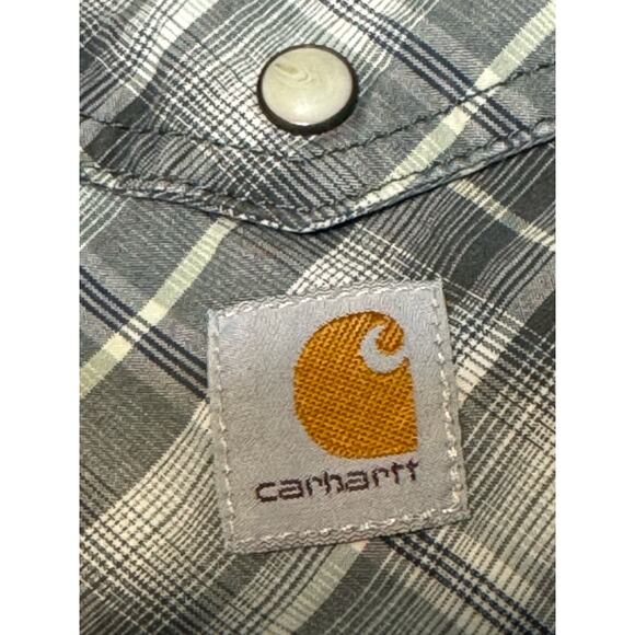 Carhartt Men's Short Sleeve Button Down Plaid Shirt Relaxed Fit Size L - Picture 4 of 8